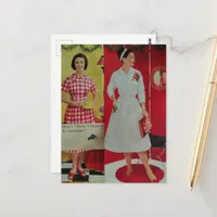 1950s era Christmas Ladies Postcard