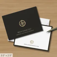 Black Gold Compass Logo  Note Card