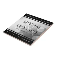 Elegant 70th Platinum Wedding Anniversary Ceramic Tile