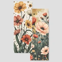 Floral Fantasy Illustration Two Different Images Bookmarks