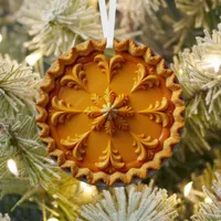 Fancy Pumpkin Pie Personalized Christmas Metal Ornament