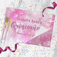 Pink Glam Starry Quinceañera Paper Placemat