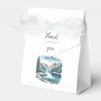 Winter Lake Nature Wedding Favor Boxes