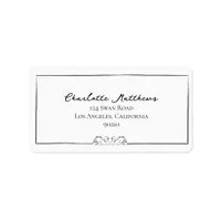 Simple Timeless Handwritten Swan Address Label
