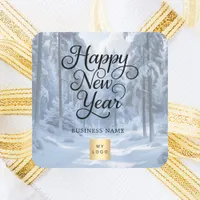 New Year winter wonderland snow business logo Square Sticker