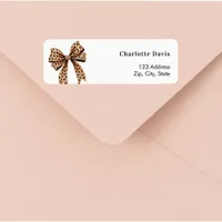 Bow leopard return address  label