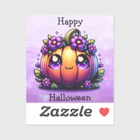 Cute Chibi Happy Halloween Pumpkin  Sticker