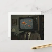 A Goldfish Television Person Postcard