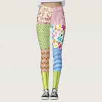 Quilted Patchwork Pattern Leggings