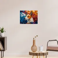 Basenji Paper Quilling Art Dog Portrait Poster