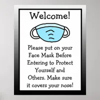Please Put On Your Face Mask Sign