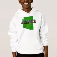 Arizona Map and Picture Text Hoodie