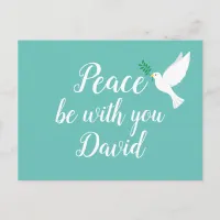 Peace Be With You Personalised Message Postcard