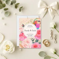 Colorful Floral Hummingbird Bridesmaid Proposal Save The Date