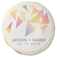 Pastel Multi-Colored Confetti White Wedding Sugar Cookie