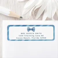 Blue Bow Tie Little Man Baby Shower Address Labels