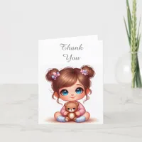 Cute Little Girl Thank You Note Card