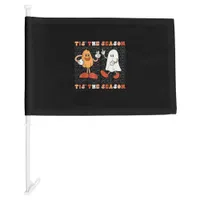 Tis The Season Pumpkin Boo 70s Halloween Costume Car Flag