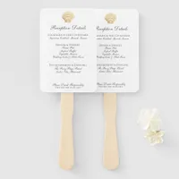 Vintage Seashell Wedding Menu Hand Fan