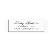 Elegant Black and White Wedding Address Label