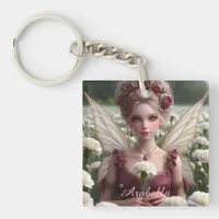 Beautiful January Fairy in Carnations Keychain