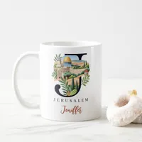 Jerusalem Monogram Letter J Personalized Gift Coffee Mug