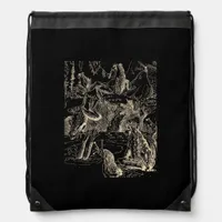 Cottagecore Goblincore Pond Snail Swimming Frog Drawstring Bag