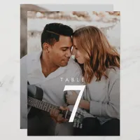 Modern Minimalist Photo Wedding Table Number