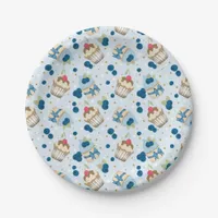 Blueberry Cupcake Birthday Party Celebration Paper Plates