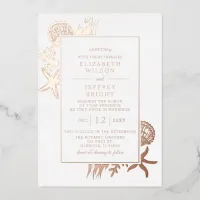 Rustic Seashells Marine Ocean Beach Wedding Foil Invitation