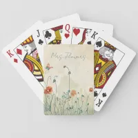 Pastoral Spring Flowers Poker Cards