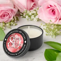 Elegant 80th Ruby Wedding Anniversary Celebration Mini Candle Favors