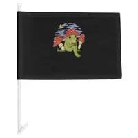 Frog With Mushroom Hat - Cottagecore Goblincore Bo Car Flag
