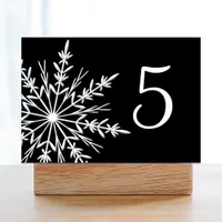 Black and White Snowflakes Winter Table Numbers