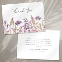 Wildflower Sympathy Funeral Thank You Card