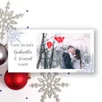 Blue Snowflake Winter Wedding Save the Date