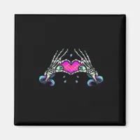 In Death Skeleton Heart Hands Classic Style Magnet