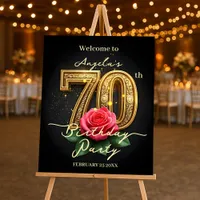 Opulent Glamorous Rose Gold Filigree 70th Birthday Foam Board