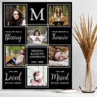 Modern Funeral Custom 6 Photo Collage Memorial Poster