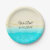 We Did Ocean Shore Teal Water pretty paper plates. Paper Plates