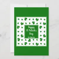 St Patrick's Day Irish Blessings Shamrock Pattern Holiday Card