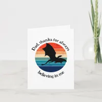 Funny Inspirational Retro Dragon Father's Day Card