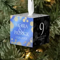 Elegant 9th Lapis Lazuli Wedding Anniversary Cube Ornament