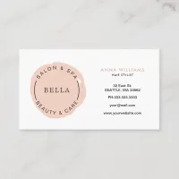 Minimal Modern Blush Salon and Spa Loyalty Card