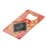 Elegant 29th Garnet Wedding Anniversary Credit Card Bottle Opener