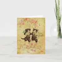 Vintage Wedding Day Cats Card
