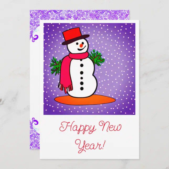 Snow Bonhomme new year invitation