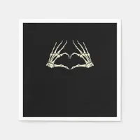 Skeleton Hands Heart Funny Halloween Men Women Kid Napkins