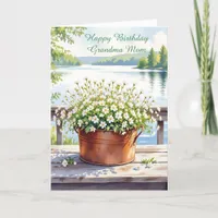 Happy Birthday for Mom | Flowers in Copper pot Card