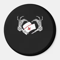 Skeleton Hand Heart Lazy - Halloween Costume Nurse Magnet